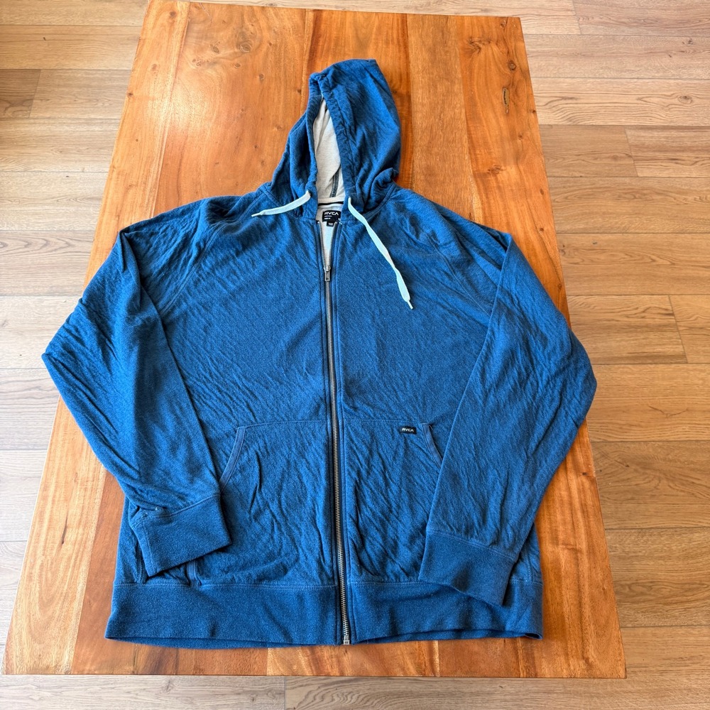 RVCA Men's Teal Full Zip Hoodie Size XL